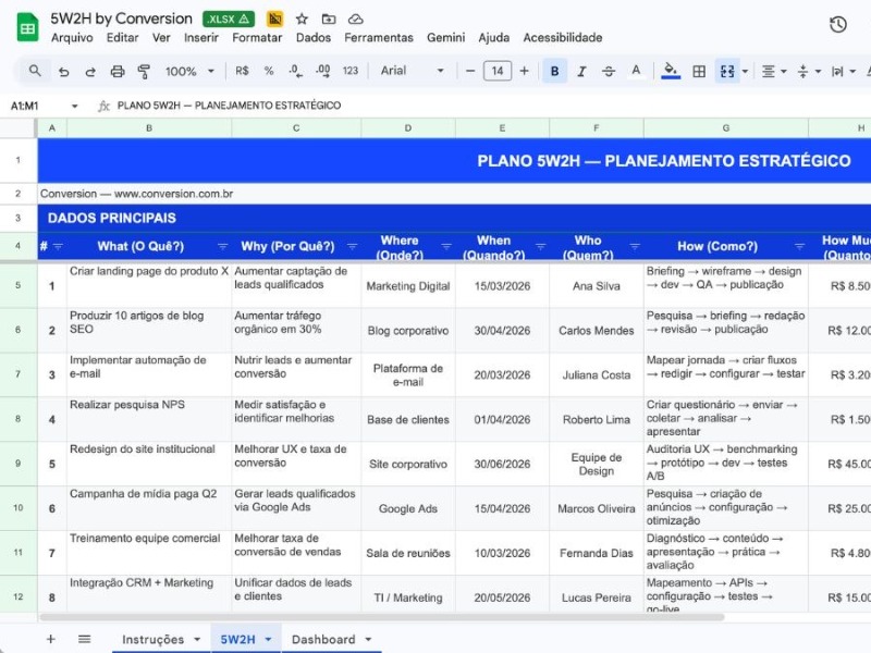 Planilha 5W2H